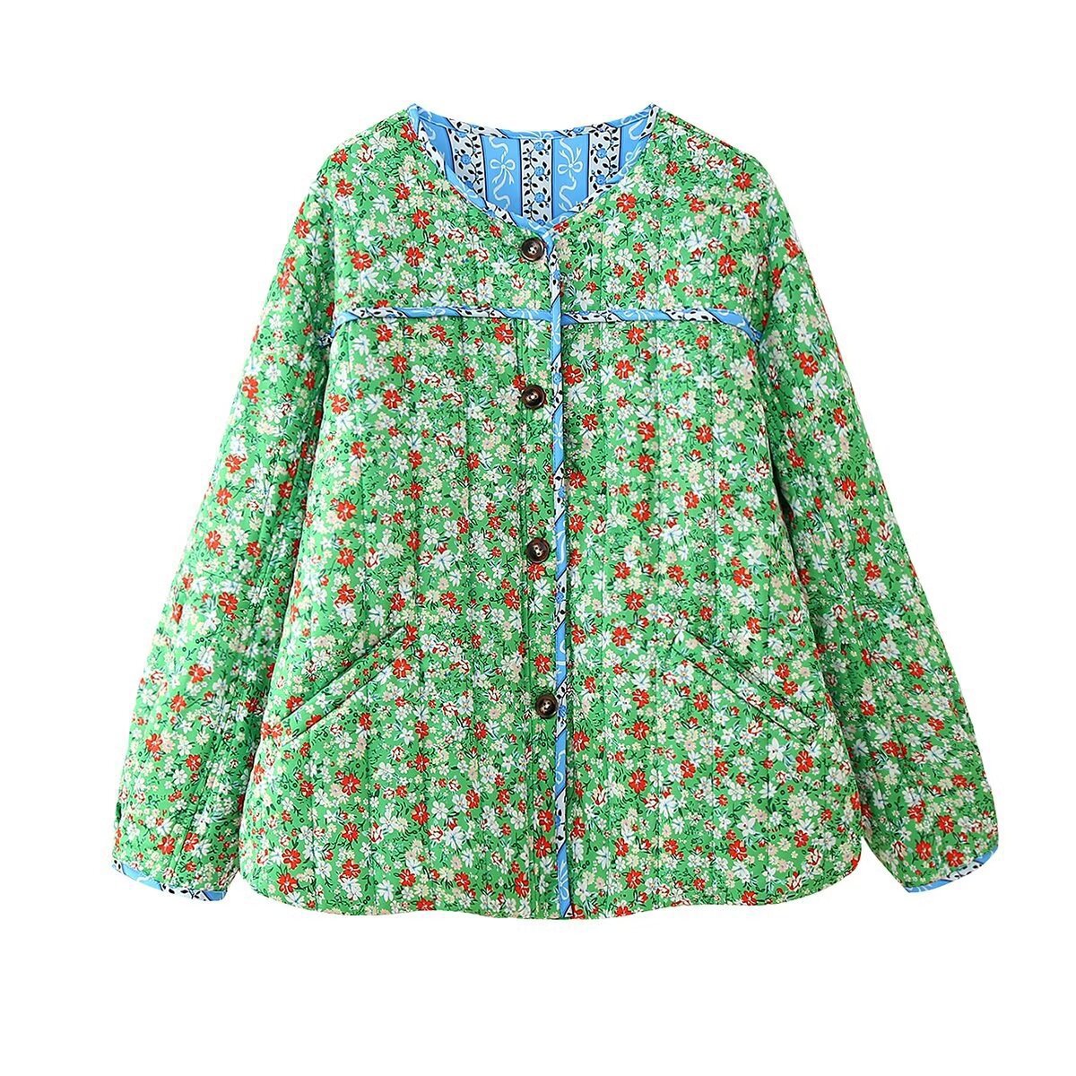 Lockere Jacke mit Blumenmuster