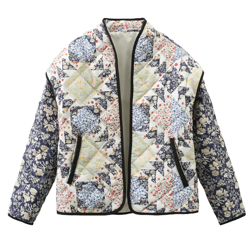 Steppjacke mit lockerer Passform und Print im Steppdesign