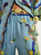 Bedrucktes Damenset mit Hemd und weiter Hose - Mirrisa