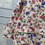 Jeansjacke mit Blumenmuster, Taschen und lockerer Passform