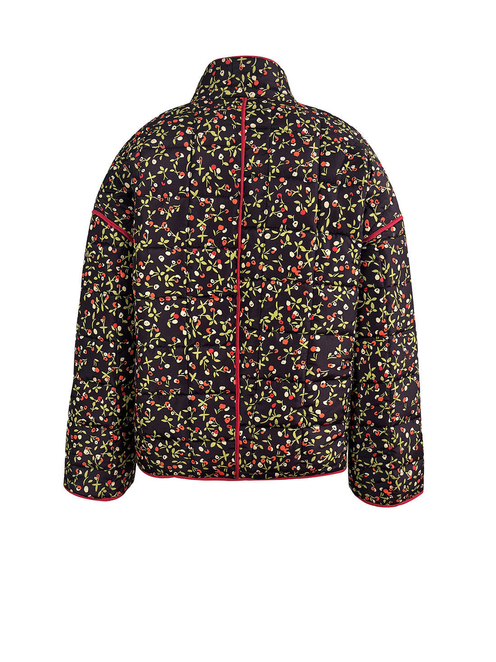 Jacke mit Blumenmuster, Taschen und überschnittenen Schultern