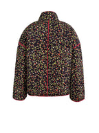 Jacke mit Blumenmuster, Taschen und überschnittenen Schultern