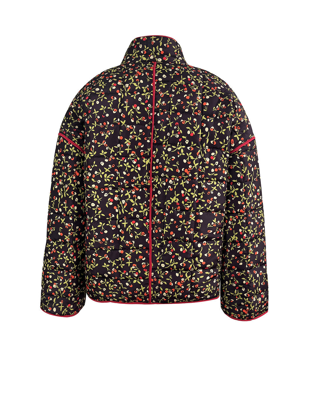 Jacke mit Blumenmuster, Taschen und überschnittenen Schultern