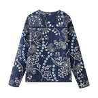 Steppjacke mit Blumenmuster und Ethno-Muster