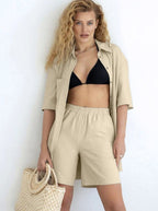 Mariella - Zweiteiliges Ensemble mit halblangen Ärmeln und Shorts