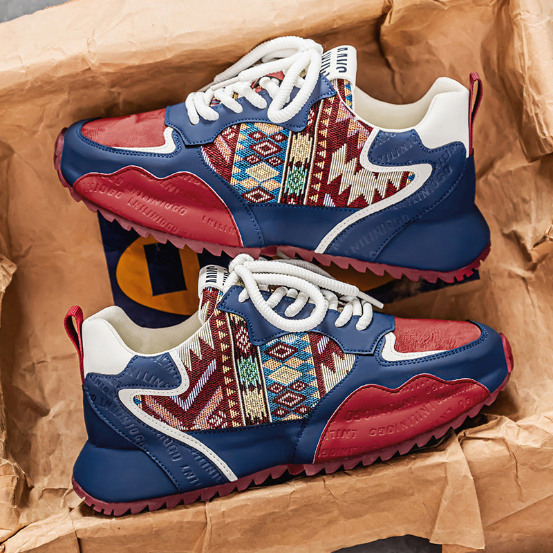 Herren-Turnschuhe mit dicker Sohle und Textildesign - Aleron