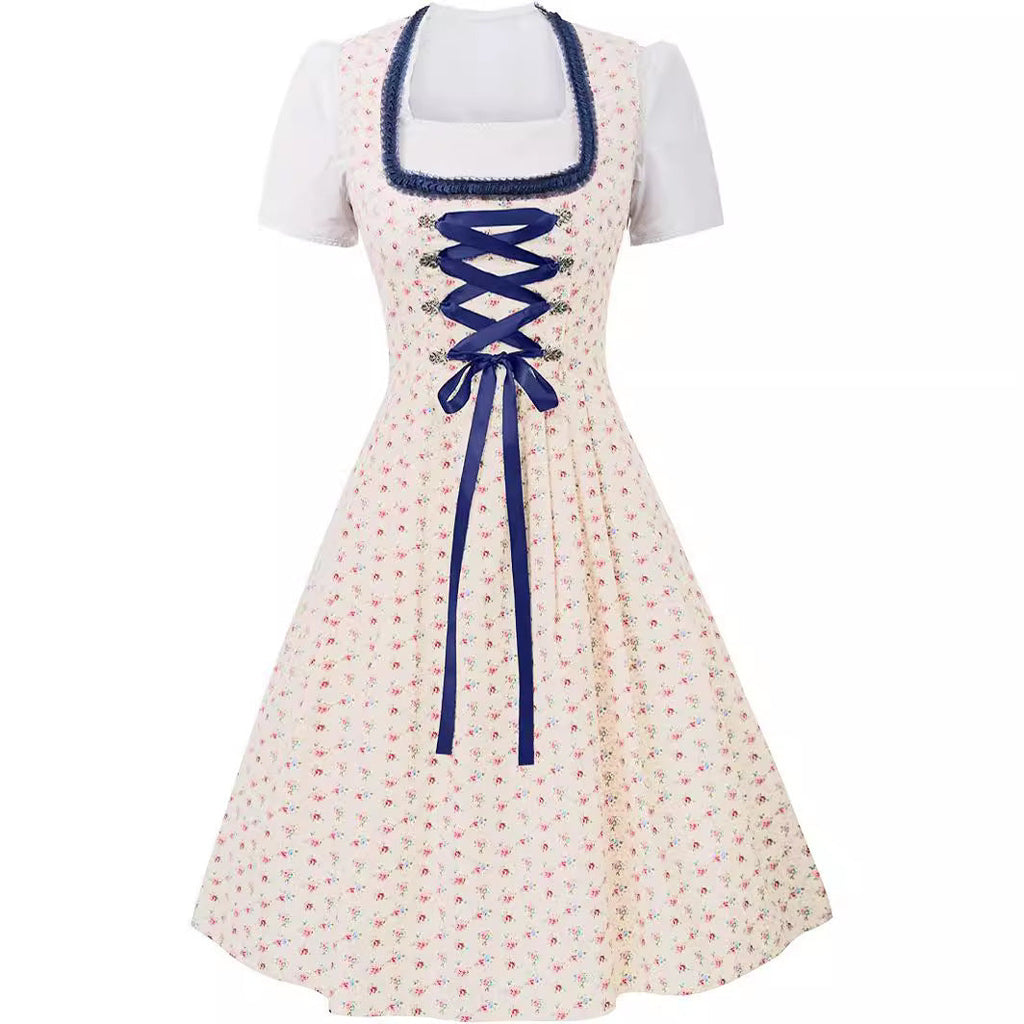Damen Blau Oktoberfest Dirndl Kleid - Annemarie
