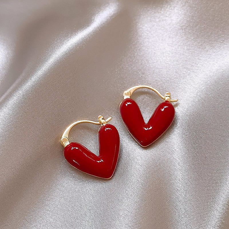 Damenschmuck emaillierte Herz-Ohrringe