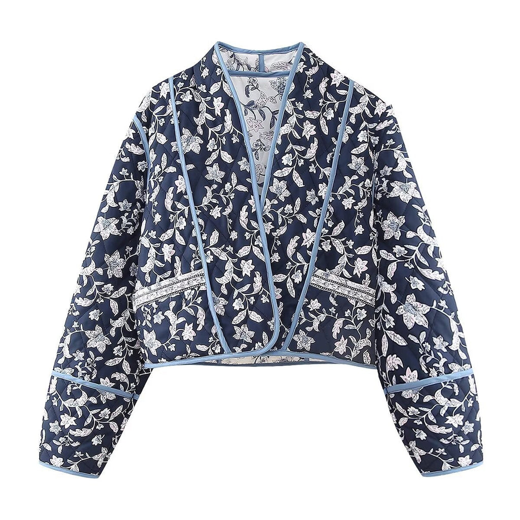 Jacke zum Wenden mit Blumenmuster und Ethno-Muster