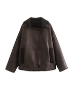 Klassische kurze Lederjacke
