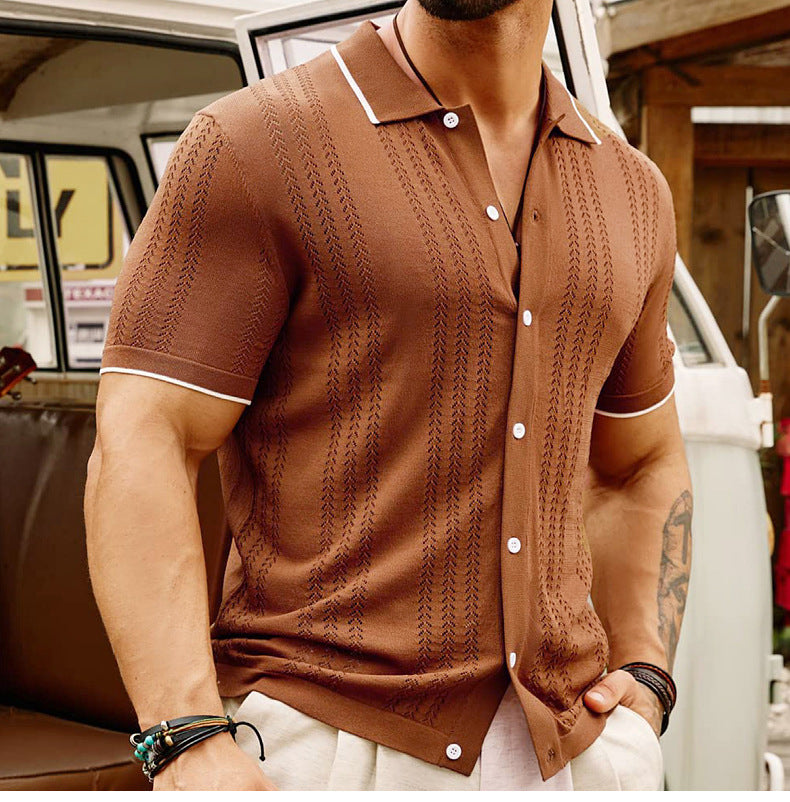 Hartford Chase - Gestricktes Poloshirt