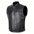 Herrenweste im Bikerstil mit Ledereffekt - Ardent