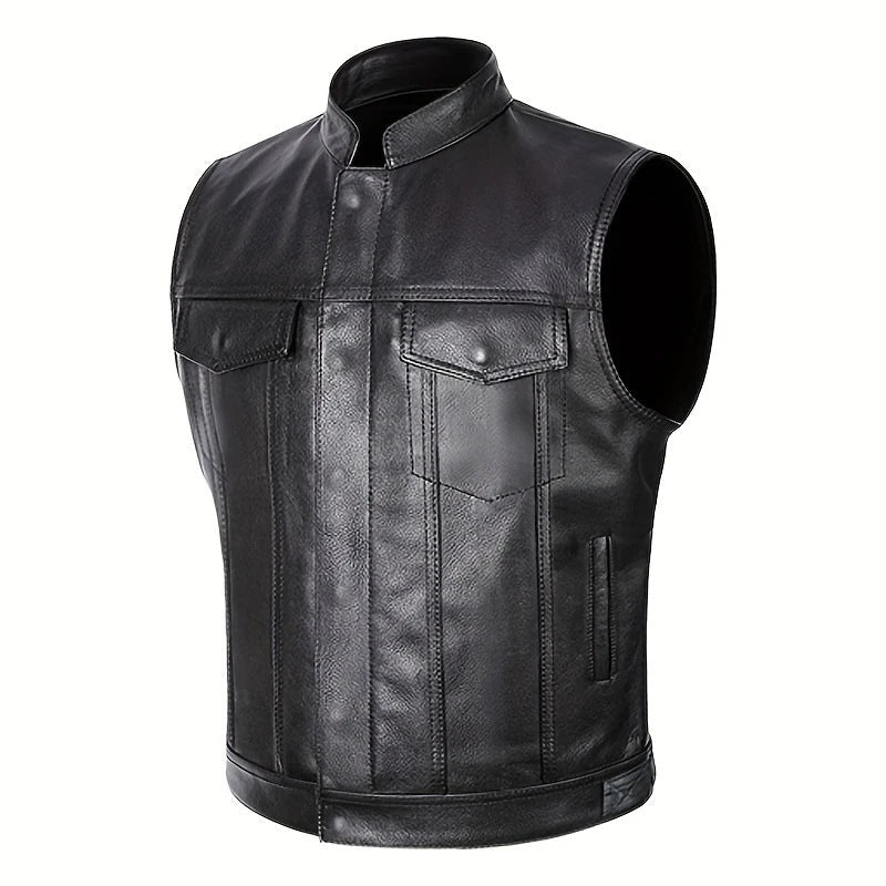 Herrenweste im Bikerstil mit Ledereffekt - Ardent