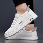 Herren-Lederturnschuhe mit dicker Sohle und genähter Unterseite - Lucetti