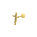 Cross Ohr Piercing 14K Vergoldet