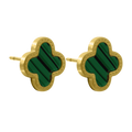 Green Unique Leaf Ohrstecker 14K Vergoldet