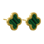 Green Unique Leaf Ohrstecker 14K Vergoldet