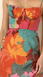 Langes Kleid mit Blumenmuster für Damen – Elda