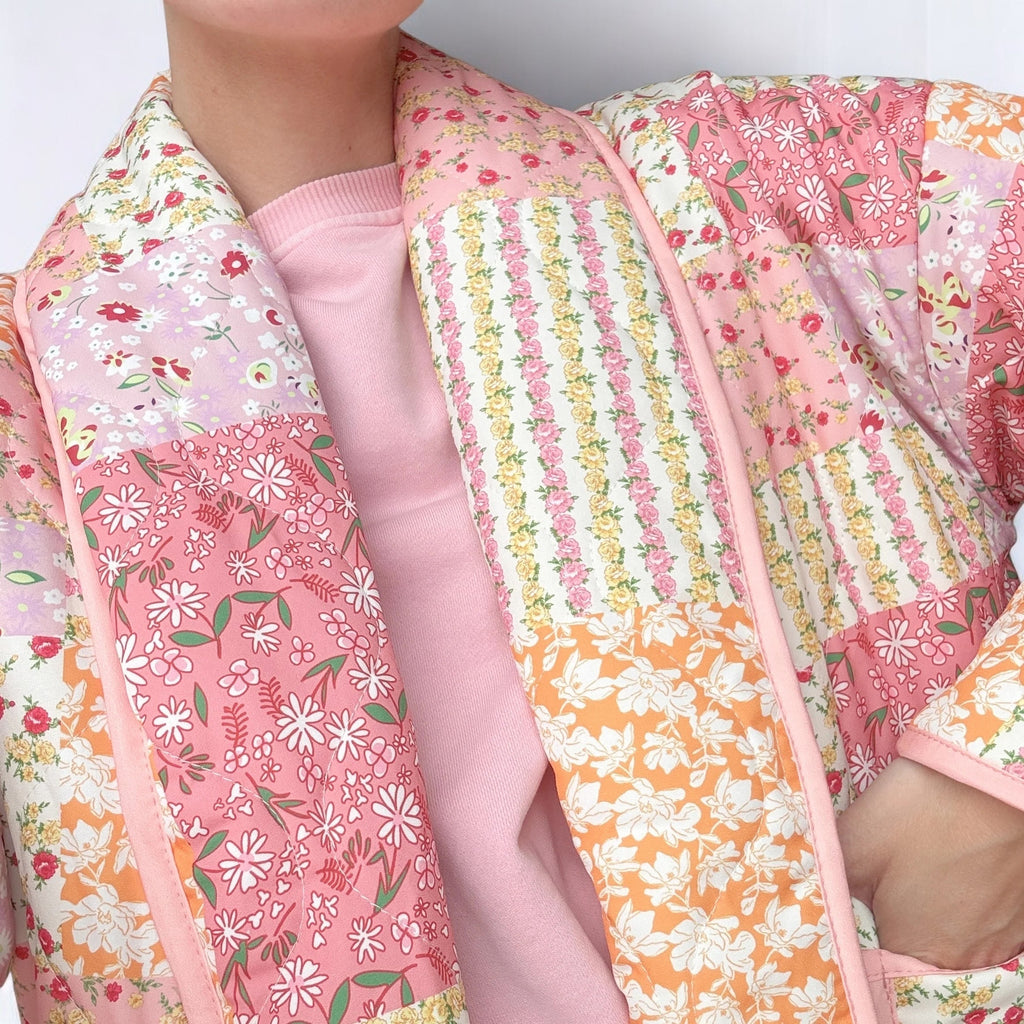 Gesteppte Jacke mit Blumenmuster für Frauen - Eirlys