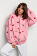 Kapuzenjacke mit Kirschmuster