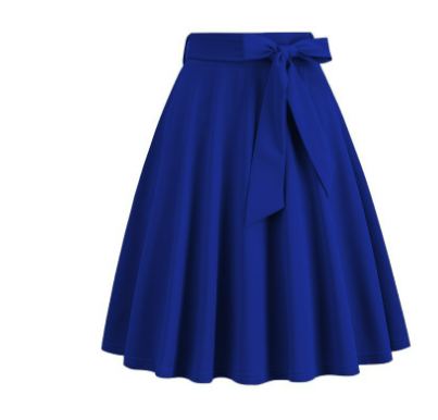 Damen A-Linien Midi-Rock mit seitlicher Schleife – hoch tailliert & stylisch