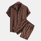 Kubanisches Jacquard-Hemd und Shorts-Set