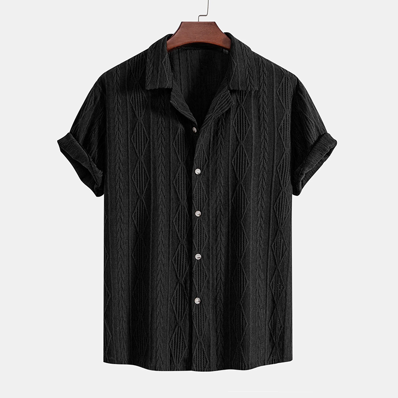 Kubanisches Jacquard-Hemd und Shorts-Set
