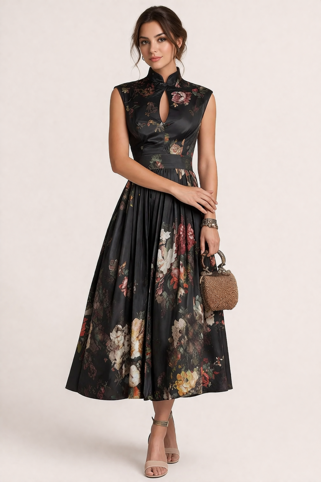 Elegantes Midikleid mit Blumenmuster für Damen - Giada