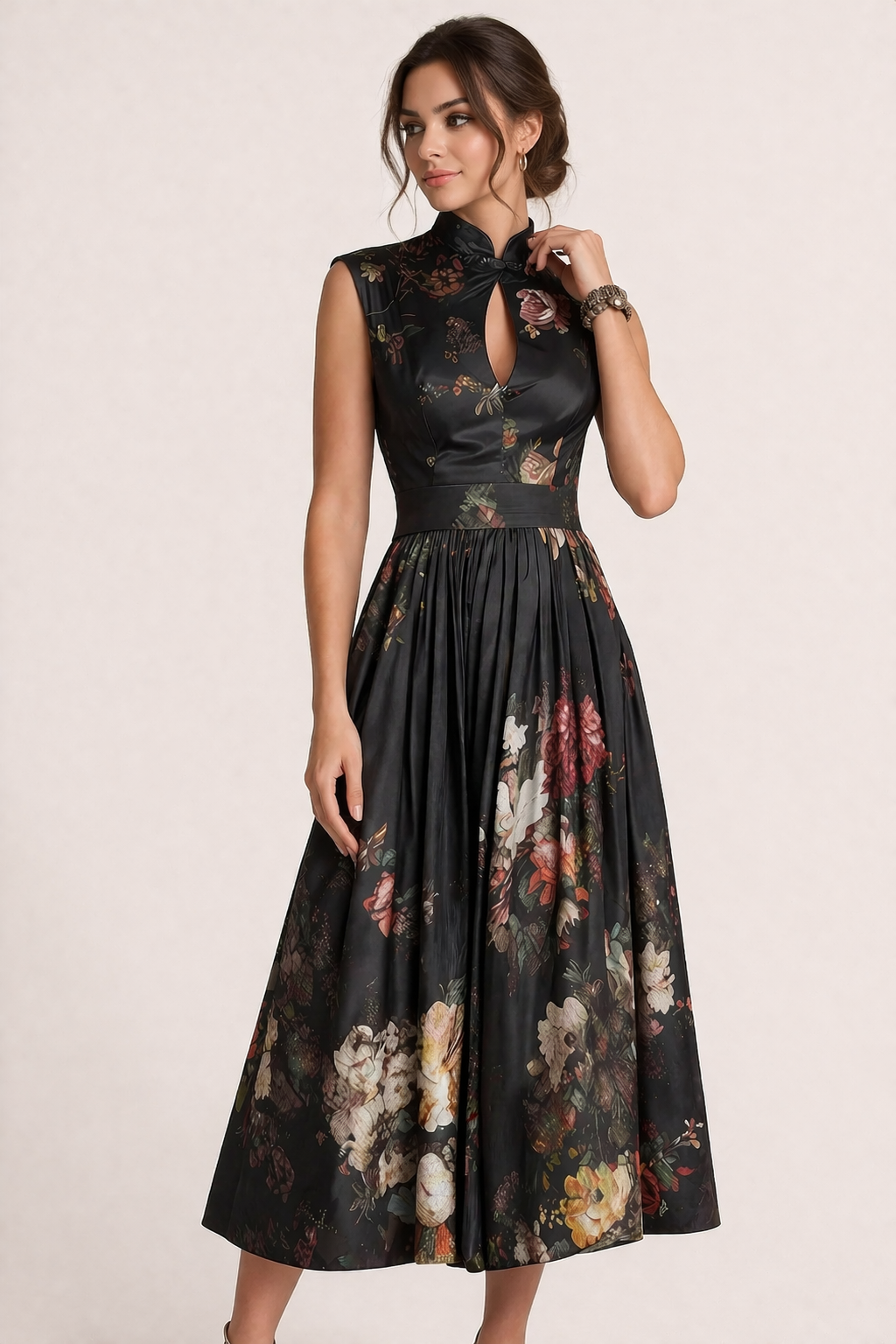 Elegantes Midikleid mit Blumenmuster für Damen - Giada
