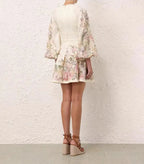 Mahalia - Kleid mit Blumenmuster und Krawattenfront