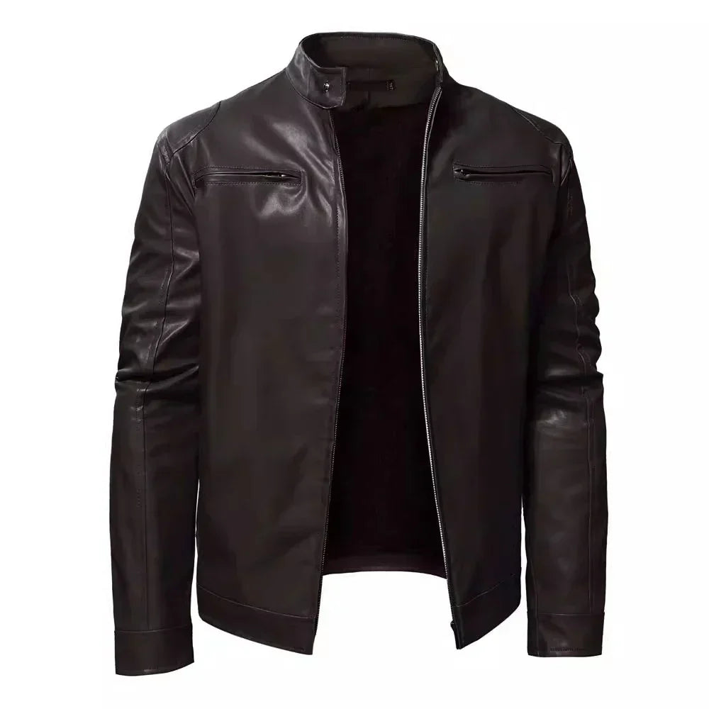 Zeitlose Lederjacke im Biker-Stil