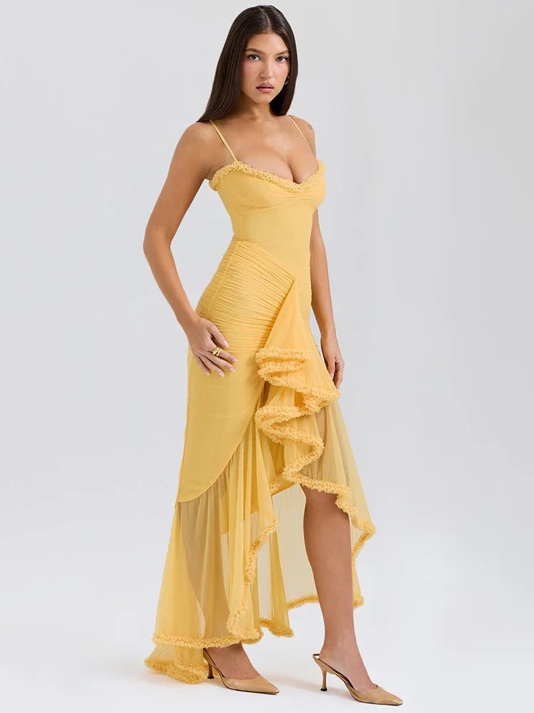 Julia - Langes trägerloses Kleid aus Spitze mit Trägern für Damen