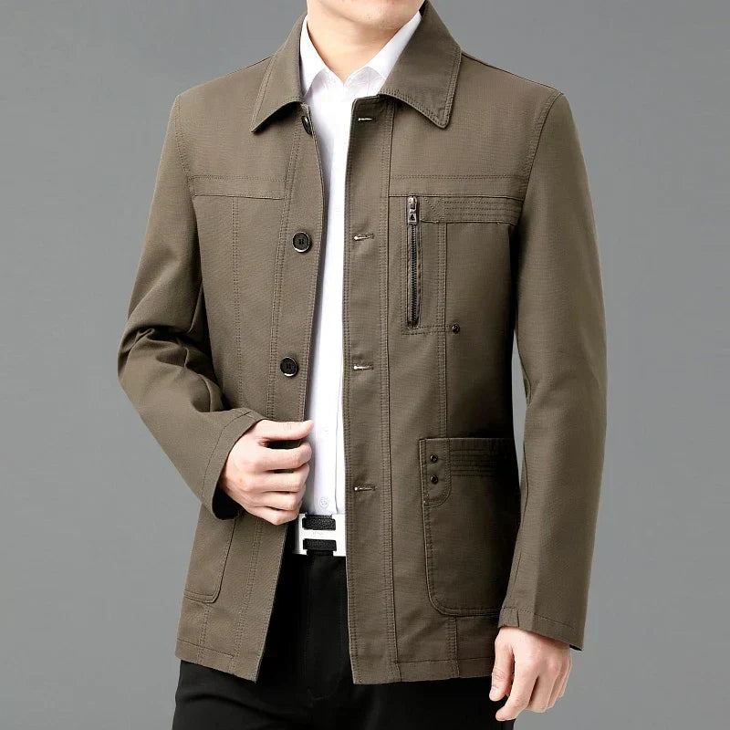 Leichte Baumwolljacke mit bedrucktem Innenfutter - Jens