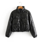 Wattierte Lederjacke mit moderner Optik