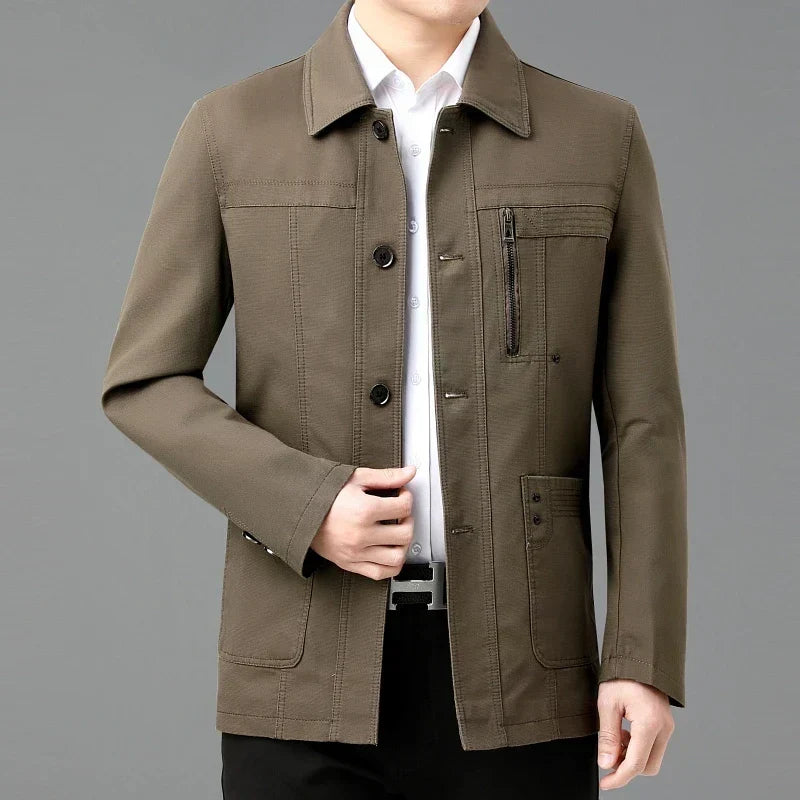 Leichte Baumwolljacke mit bedrucktem Innenfutter - Jens