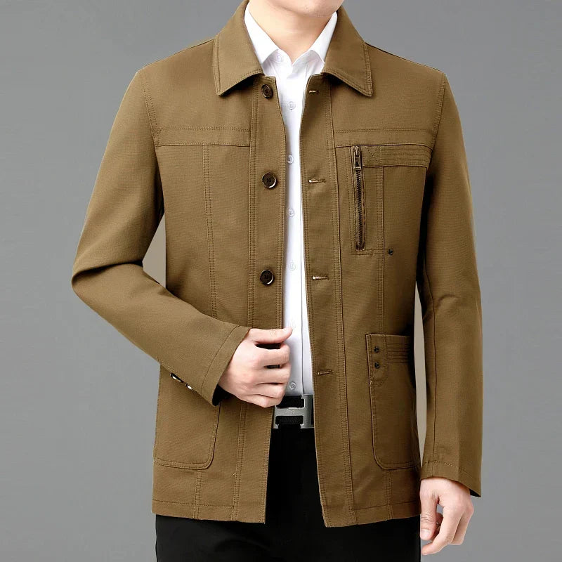 Leichte Baumwolljacke mit bedrucktem Innenfutter - Jens