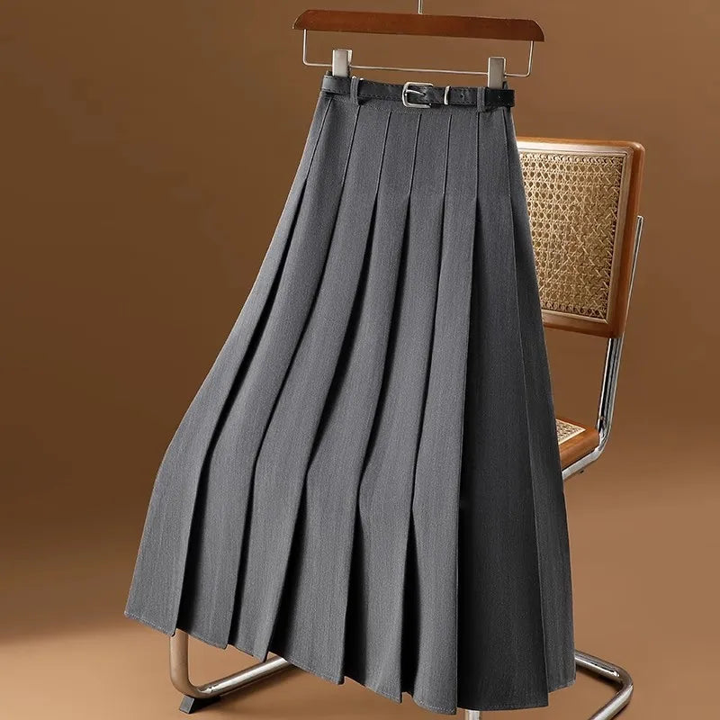 Midi-Faltenrock mit Gürtel für Damen – elegant & vielseitig