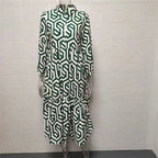 Adeline - Langärmeliges Kleid mit geometrischem Muster