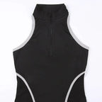 Zoe - Sportliches Crop-Top mit hohem Kragen