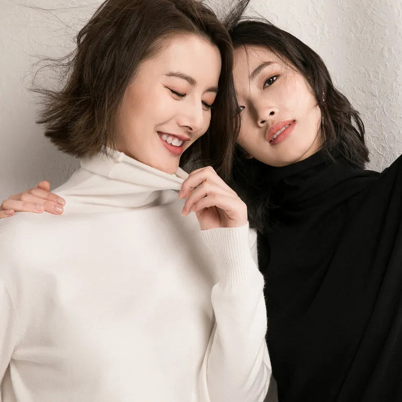 Caro - Bedeckter Schnitt Rollkragenpullover für Frauen
