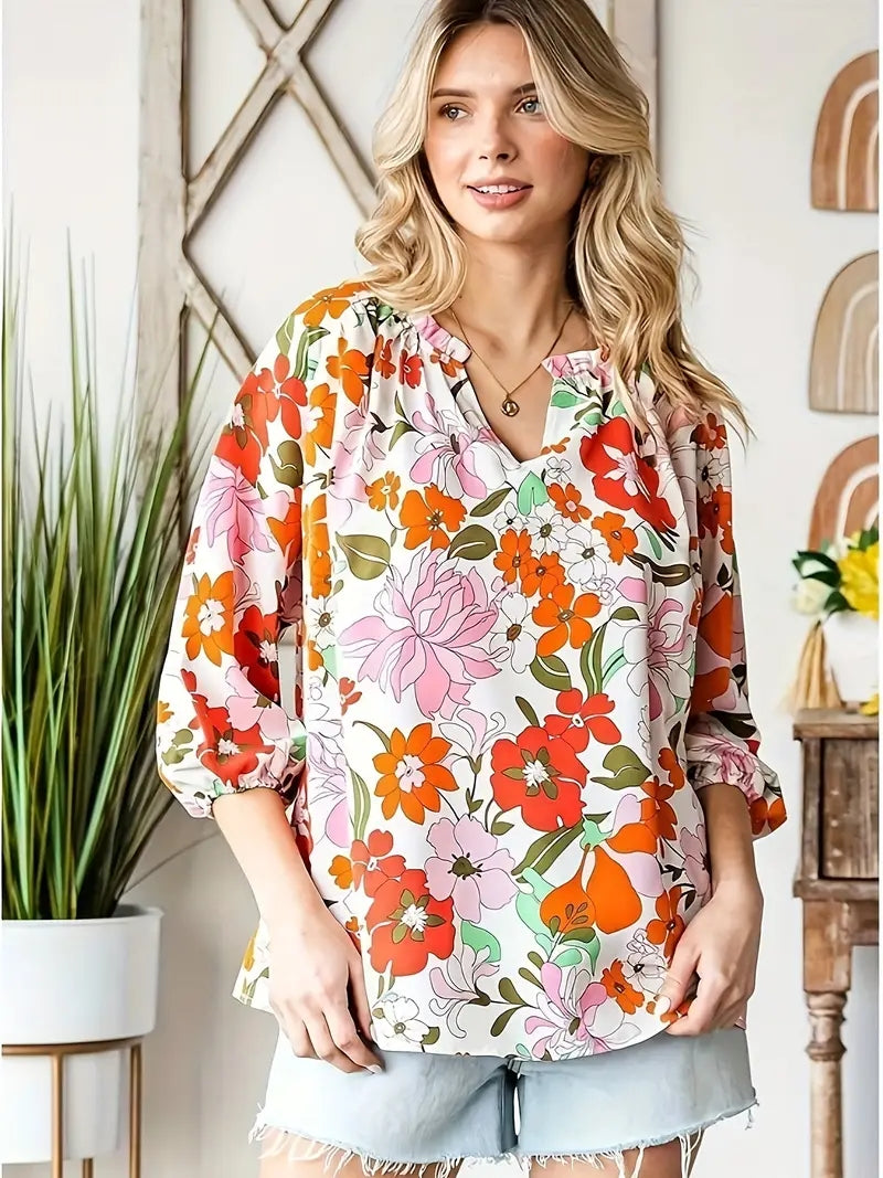 Evyla - Bluse mit Blumen