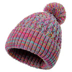Einlagige Damenstrickmütze mit Bommel - Kireva