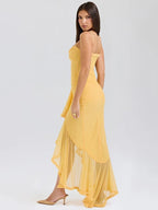 Julia - Langes trägerloses Kleid aus Spitze mit Trägern für Damen