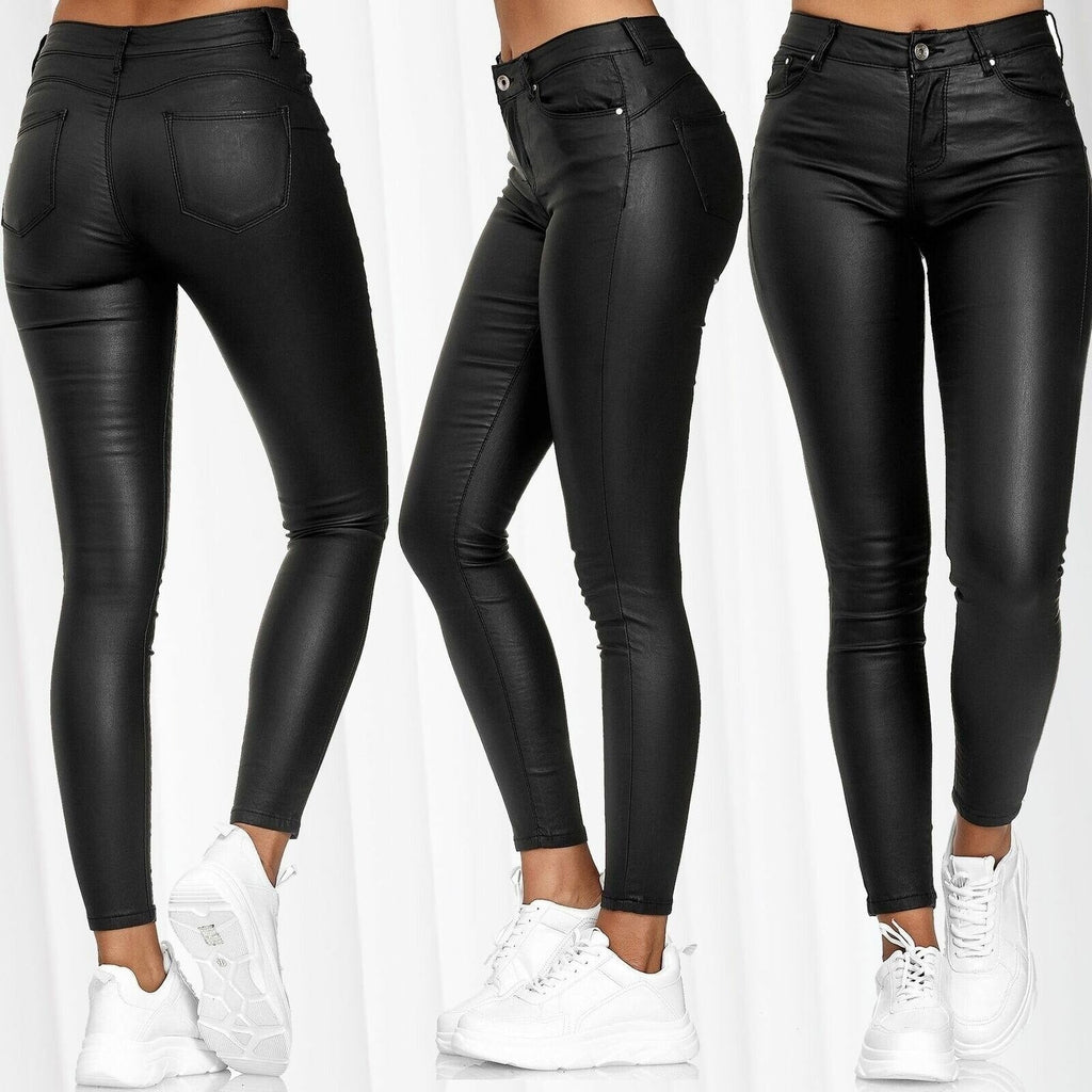 Fiamma Hosen - Vielseitige Damen High-Waist Skinny Lederhose für alle Anlässe
