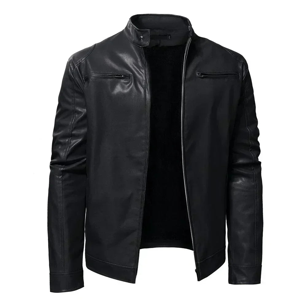 Zeitlose Lederjacke im Biker-Stil
