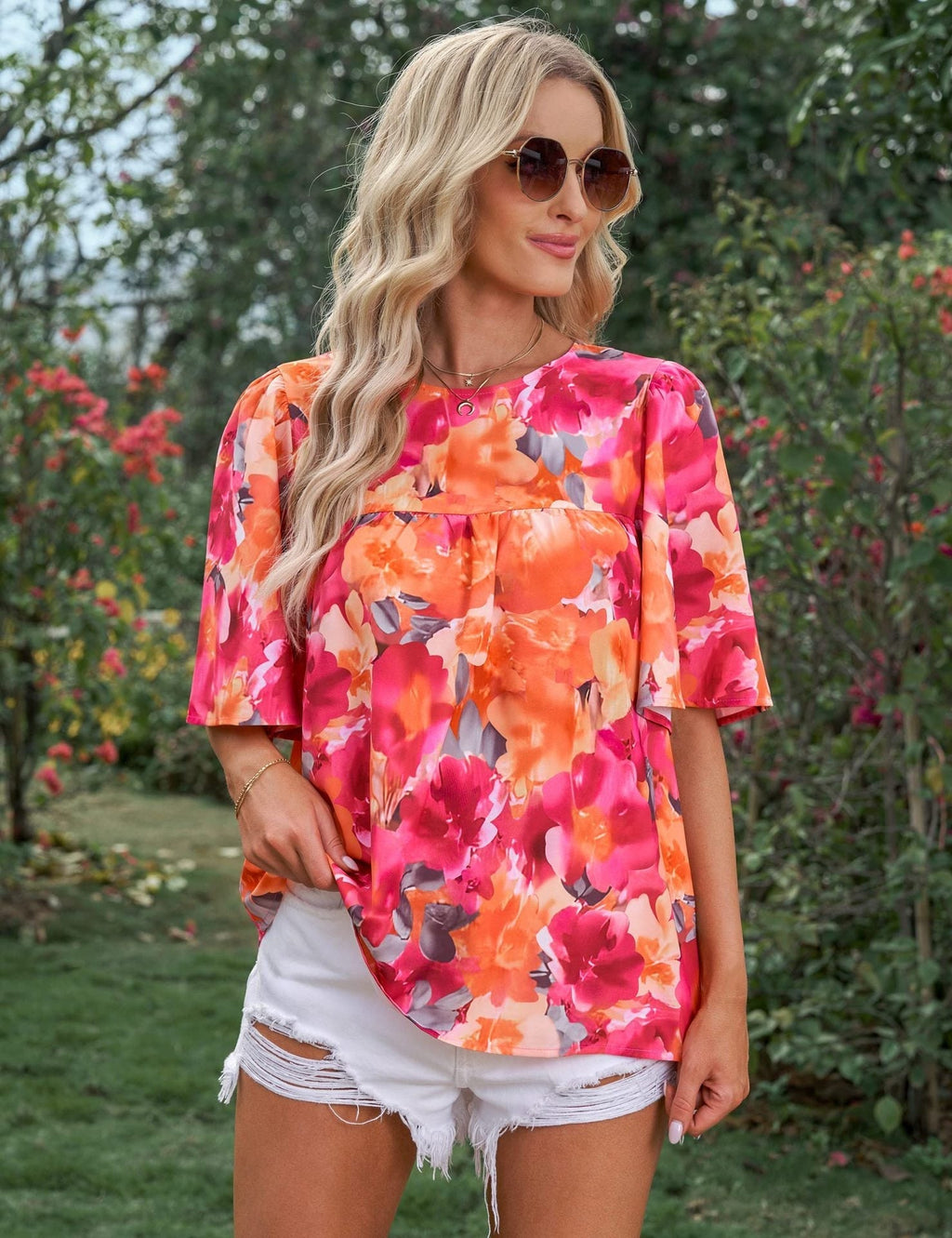 Shanee - Geblümte Bluse mit Ärmeln