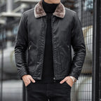 Herren Lederjacke mit Kragen - Leon