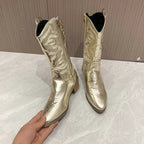 Wendy - Retro-Cowboystiefel mit Reißverschluss an der Seite
