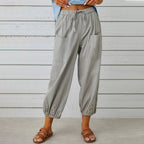 Elda Hosen - Damen Leinen-Capri-Hose für entspannten Komfort im lockeren Stil