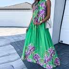 Leah - Geblümtes Maxikleid mit Plisseefalten